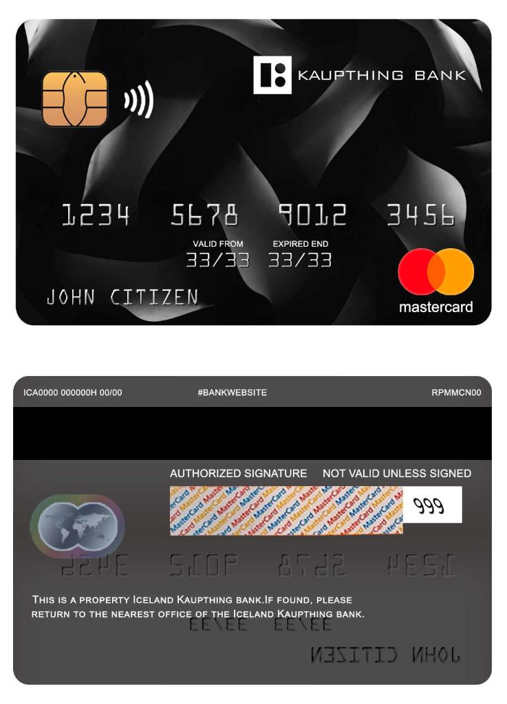 Iceland Kaupthing bank mastercard